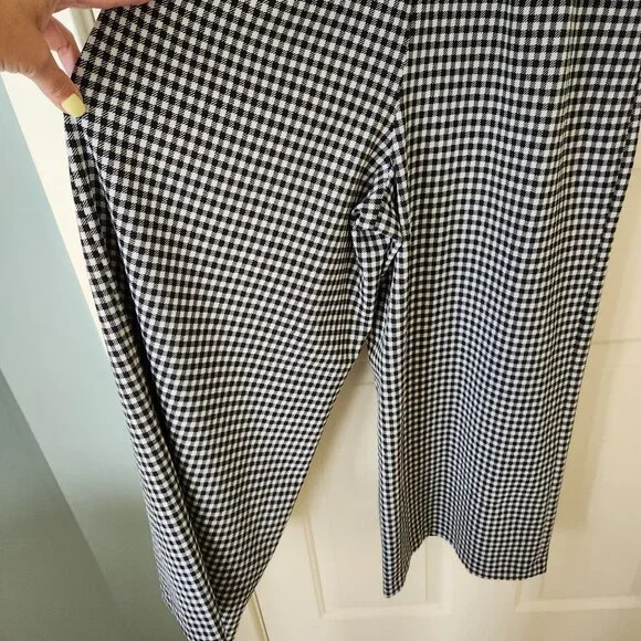 Calvin Klein Black & White Gingham Checkered Sleeveless Jumpsuit Fall Work - Picture 7 of 14
